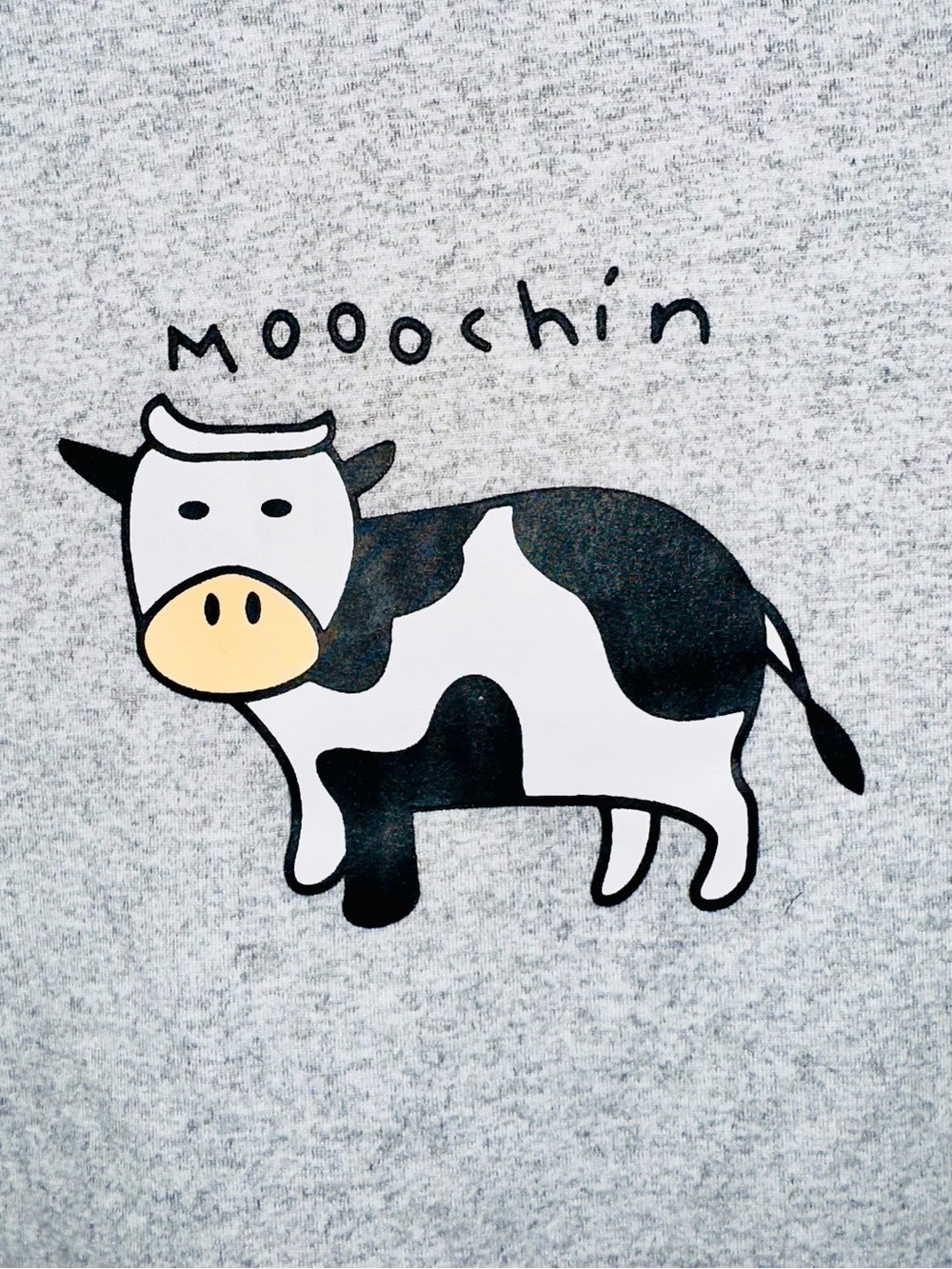 'Mooochin' Cow Graphic Short Sleeve Grey Tee - Picture 3 of 5